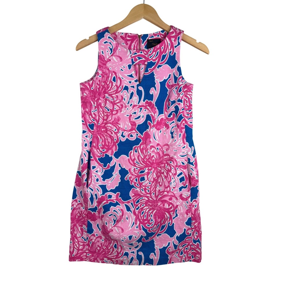 Just Taylor Floral Print Keyhole Neckline Sleeveless Shift Dress size 6P Pink